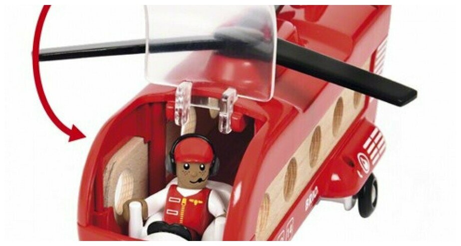 Brio Игровой набор "Грузовой вертолёт с вагонами" - фото №3