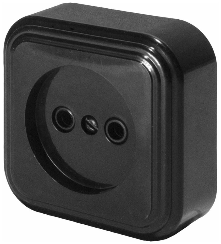 фото Розетка 1-местная с/з STEKKER, PST16-20-20 (RA 16-131-Ч), пластик АВС, 250В, 16А, IP20, черный, 39688