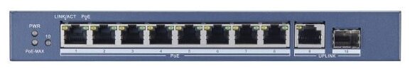 Коммутатор Hikvision DS-3E0510P-E 9G 1SFP 8PoE 110W