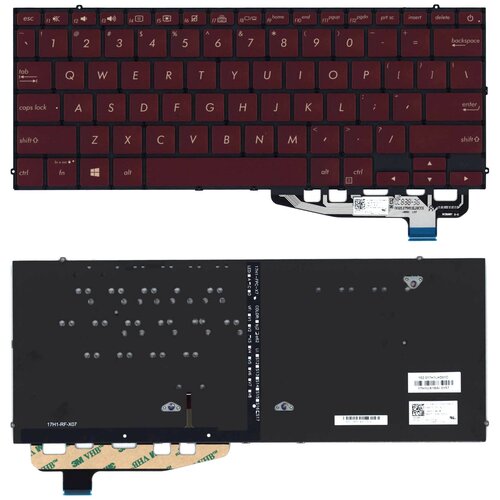 Клавиатура для ноутбука Asus UX391UA UX391FA красная с подсветкой 1 шт 2979₽
