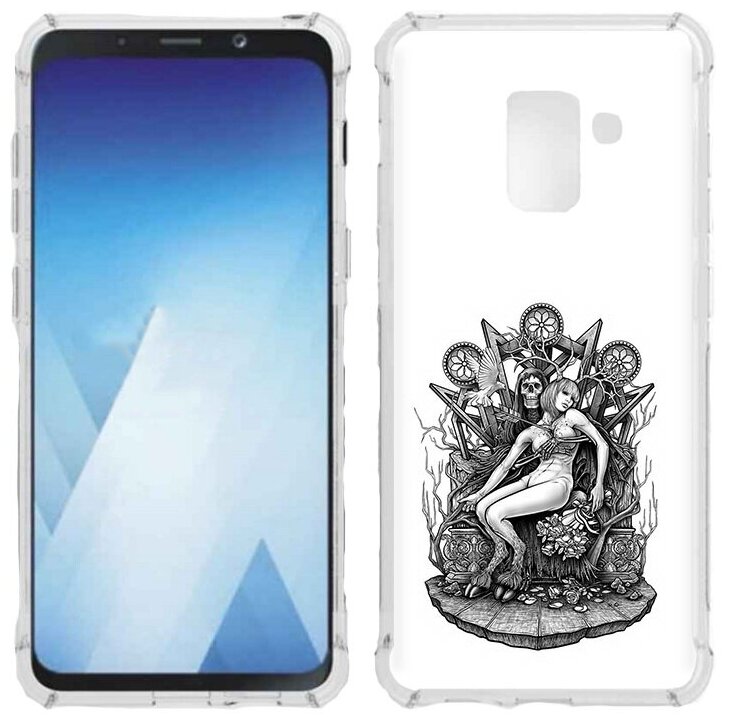 Чехол задняя-панель-накладка-бампер MyPads девушка на троне для Samsung Galaxy A5 (2018) SM-A530F/A8 2018 (SM-A530F) противоударный
