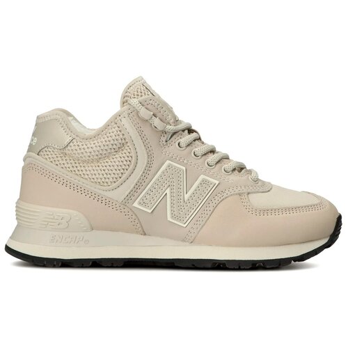 Кроссовки New Balance 574, зимние, натуральная кожа, размер 37.5 EU, серый