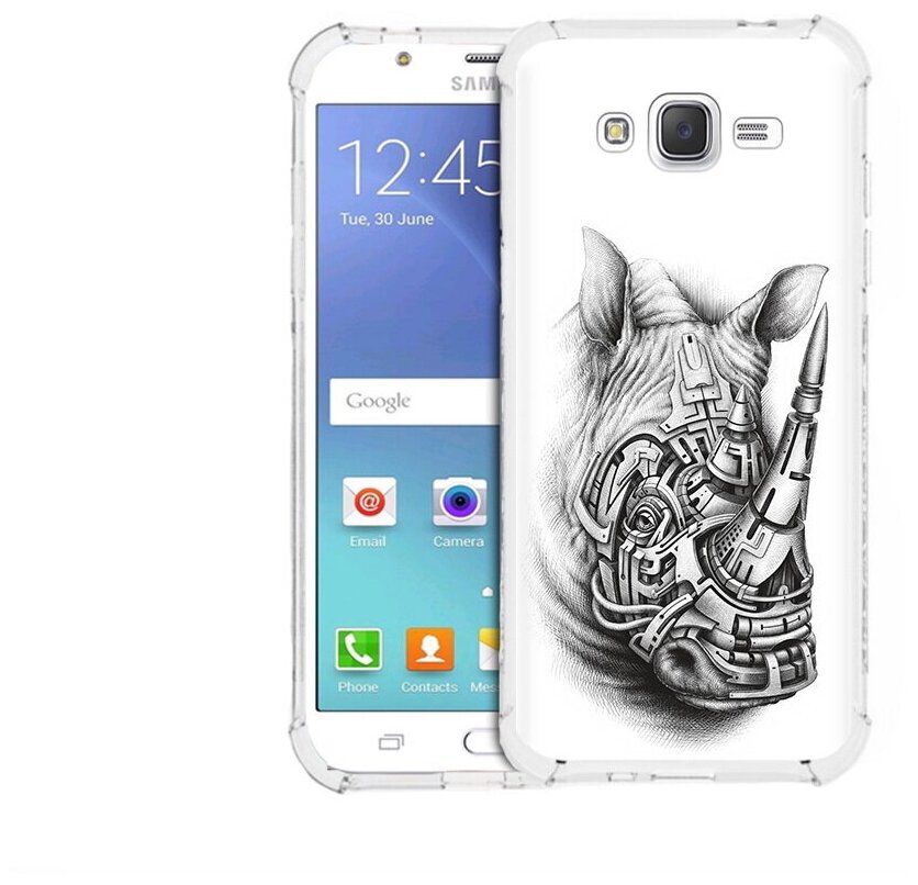 Чехол задняя-панель-накладка-бампер MyPads стальной носорог для Samsung Galaxy J5 (2015) SM-J500F/DS/Dual Sim/Duos противоударный