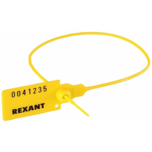 Пломба пластиковая номерная 320мм желтая REXANT 07-6132 (50 шт)