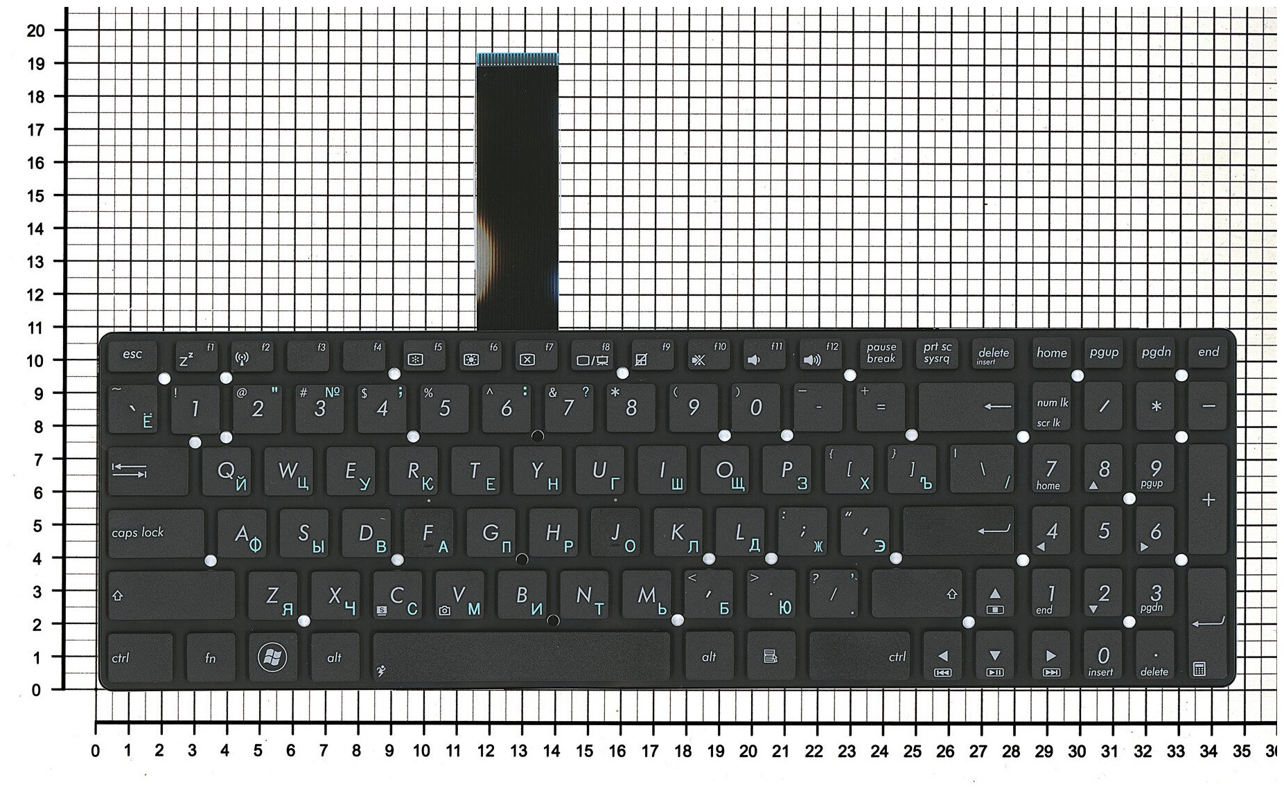 Клавиатура для ноутбука Asus K75VD русская черная плоский Enter