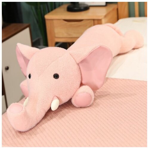 Мягкая игрушка-подушка Слон розовый 110см/длинный слон