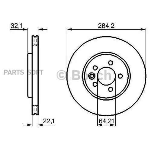 BOSCH 0986478314 0 986 478 314_диск тормозной передний!\ Rover 75 1.8-2.5/2.0CDTi 01>