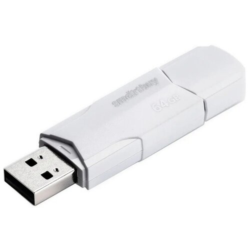 Флешка 64Gb USB 2.0 SmartBuy Clue, белый (SB64GBCLU-W) флешка 64gb usb 2 0 smartbuy clue желтый sb64gbclu y