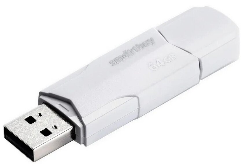 Флешка 64Gb USB 2.0 SmartBuy Clue белый (SB64GBCLU-W)