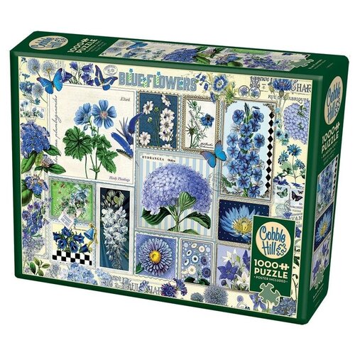 Пазл Cobble Hill 1000 деталей: Коллаж - Синие цветы