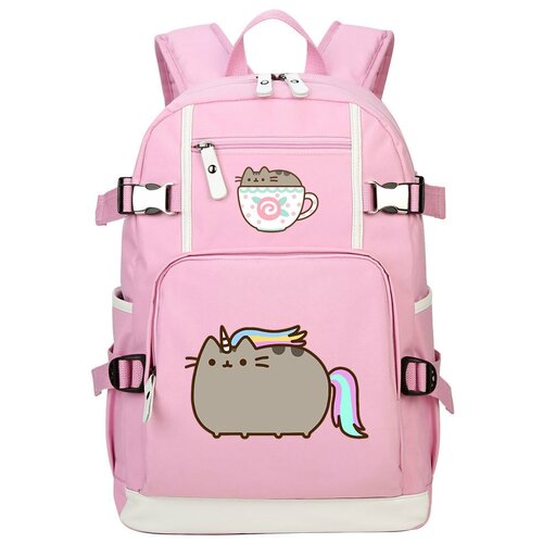 фото Городской рюкзак кот пушин единорог / pusheen cat / школьный рюкзак-ранец с принтом для девочек / детский рюкзак тоторо шоп