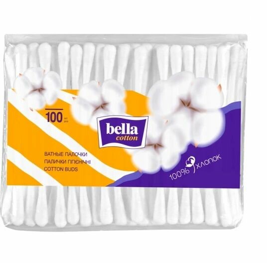 Ватные палочки Bella (Белла), мягкая упаковка, 100 шт х 1уп