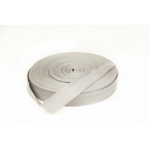 Тесьма (Стропа) окантовочная светло-серая 30 мм x 50м