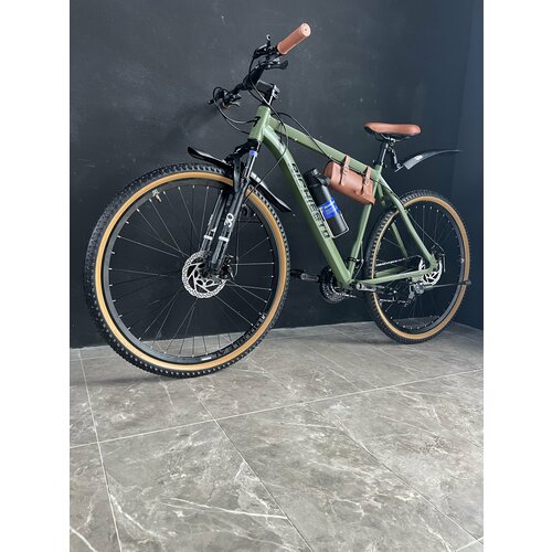 Велосипед горный RICHIESTO 29 Алюминиевая рама 21 Взрослый Спортивный Унисекс зеленыйкоричневый 2570000₽