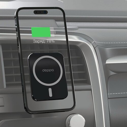 Изображение товара Магнитный держатель для телефона автомобильный, черный, магнитный Sky, Deppa 55202-OZ / Без заводской упаковки