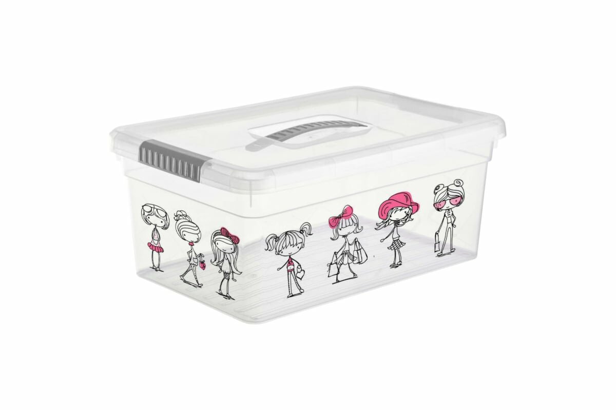 Ящик для хранения FunBox Deco 10 л с ручкой модницы 00000050805