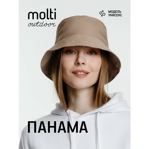 фото Панама molti базовая коллекция для женщин, размер 56-58, бежевый