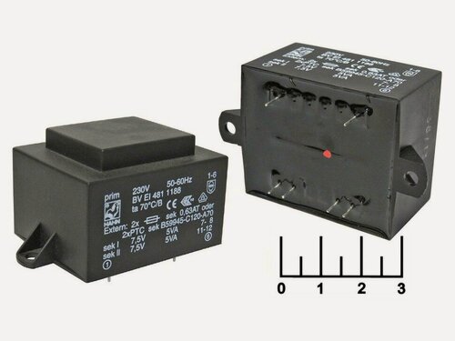 Изображение товара Трансформатор 2*7.5V 0.67A BVEI 481 1188