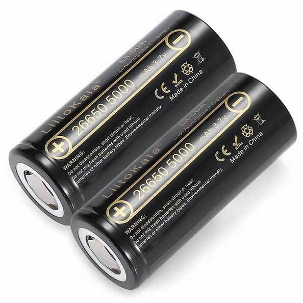 Аккумулятор LiitoKala 26650 5000mAh Lii-50A (комплект из 2-х штук)