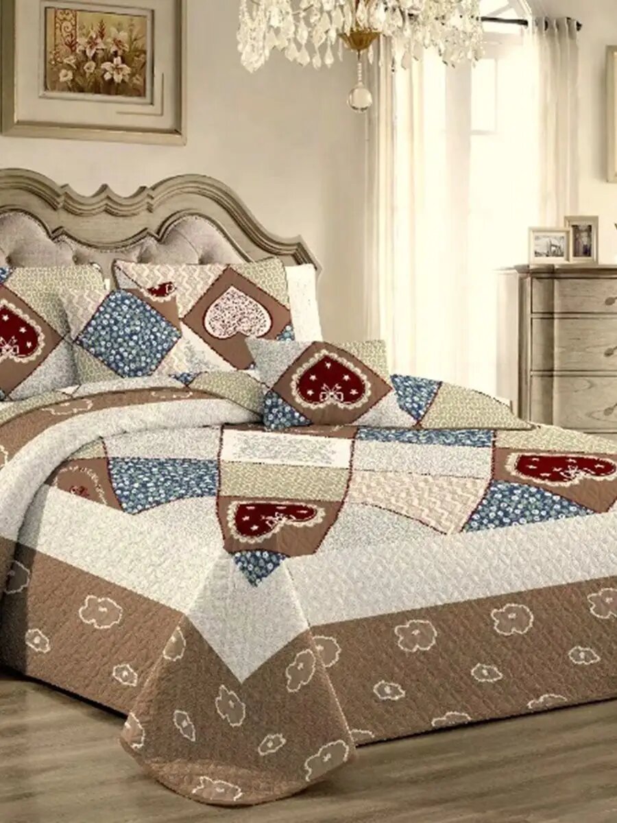 Покрывало 230х250 и 2 наволочки 50х70 Patchwork