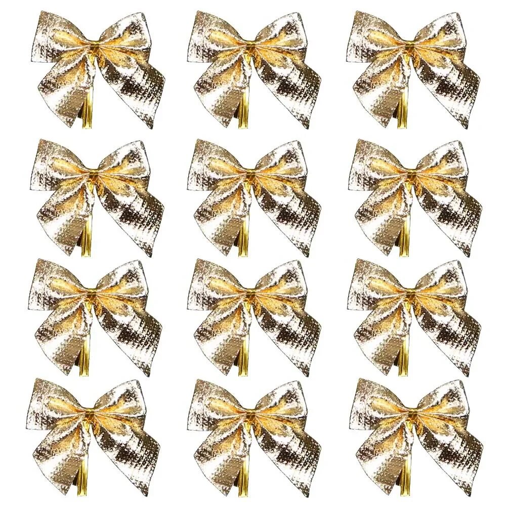 Рождественские банты красного золота 12/24 шт Gold 12PCS