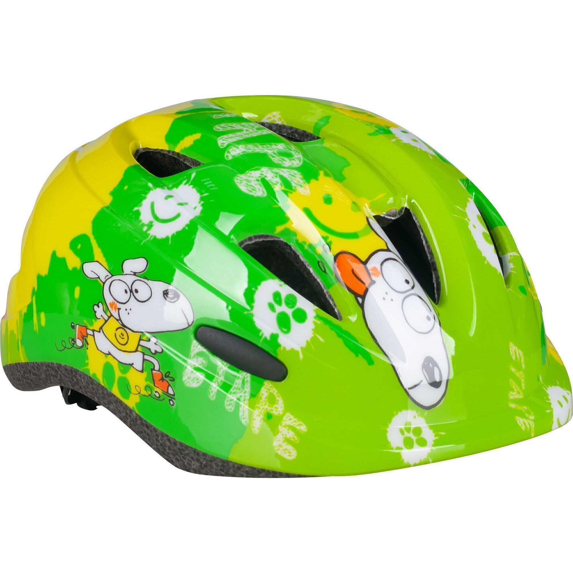 Защитный детский шлем для велосипеда/для роликов Sitis Dog цвет зеленый, размер 52-58 cм