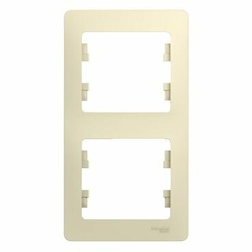 10 шт. Systeme Electric Glossa Бежевый Рамка 2-постовая, вертикальная, GSL000206