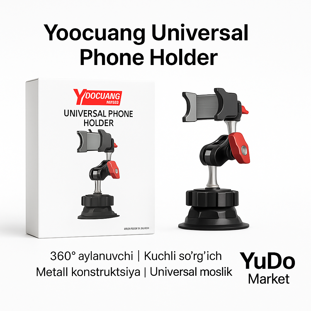 Вакуумный держатель для телефона | Вращающийся на 360° | Автомобильный держатель с мощной присоской