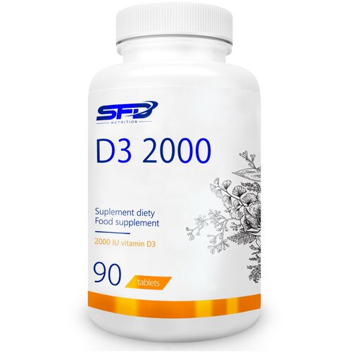 Витамин Д3 / SFD Vitamin D3 2000МЕ, 90 таблеток/ Для костей, зубов, суставов, лица / Препарат для женщин и мужчин