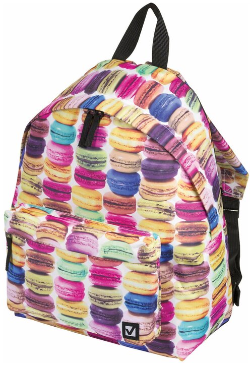Рюкзак BRAUBERG, универсальный, сити-формат, разноцветный, Сладости, 20 литров, 41x32x14 см, 225370 1 шт.