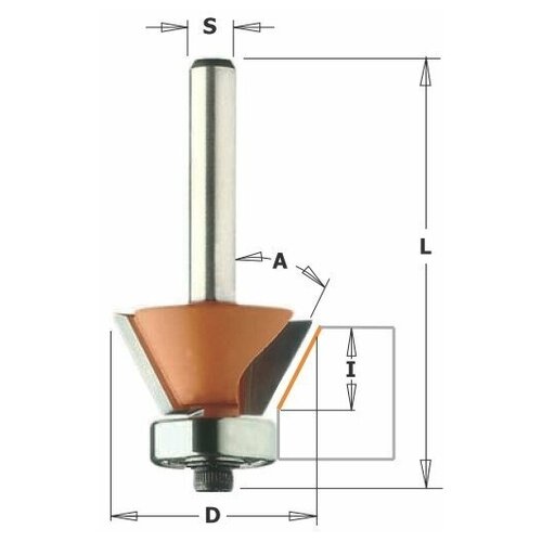 Фреза концевая CMT фасочная D=27,0 I=5,5 S=8,0 L=51,5