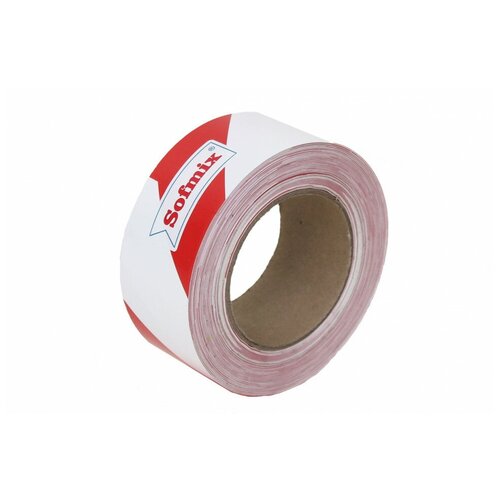 Разметочная лента SOFMIX красно-белая, 50 м х 50 мм PPL.TAPE.50.50.RED/WT