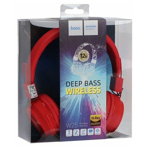 Hoco Наушники Hoco W25 беспроводные полноразмерные BT50 300 мАч микрофон красные 174600₽