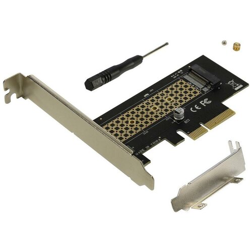 ORIENT C300E, Переходник PCI-E 4x->M.2 M-key NVMe SSD, тип 2230/2242/2260/2280, планки крепления в комплекте (31100) адаптер переходник для установки ssd m 2 nvme 2280 2260 2242 2230 в слот pci e 3 0 x1