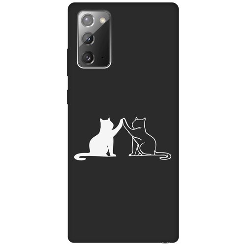 Матовый Soft Touch силиконовый чехол на Samsung Galaxy Note 20, Самсунг Ноут 20 с 3D принтом Cats W черный матовый soft touch силиконовый чехол на samsung galaxy note 20 самсунг ноут 20 с 3d принтом cats w черный