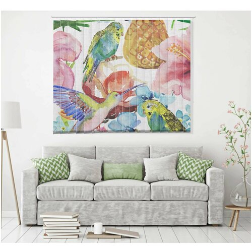 Вертикальные жалюзи с рисунком. Ширина 120 см. Высота 170 см.