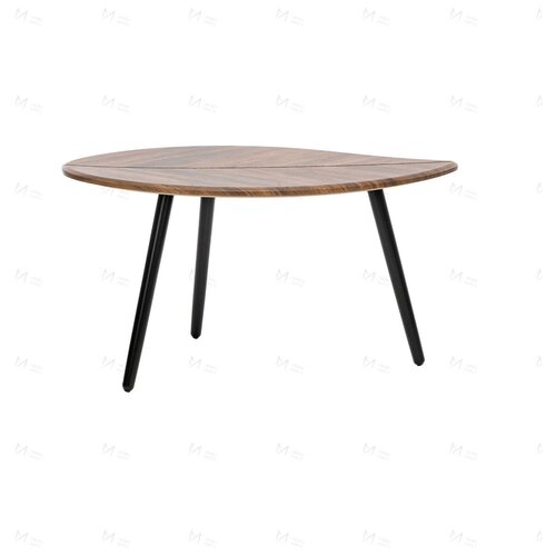 Журнальный стол в сканди стиле Берли Орех Альберо, каркас черный, (ШхГхВ), мм: 900х500х470