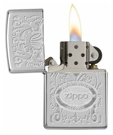 Зажигалка бензиновая Zippo 24751 American Classic High Polish Chrome - фотография № 8