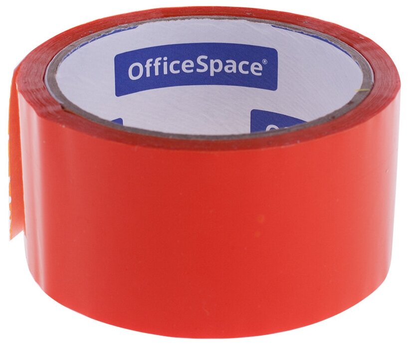 Клейкая лента упаковочная OfficeSpace, 48мм*40м, 45мкм, оранжевая, ШК (арт. 212006)