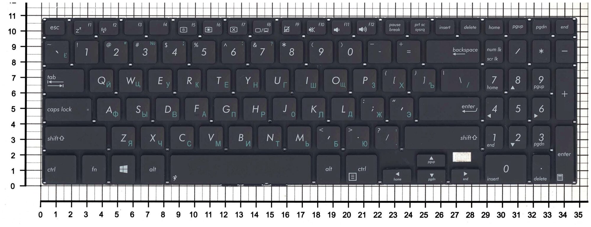 Клавиатура для ноутбука Asus Pro PU500 черная