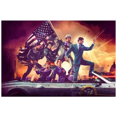 Картина по номерам на холсте Игра SAINTS ROW - 8974 Г 60x40