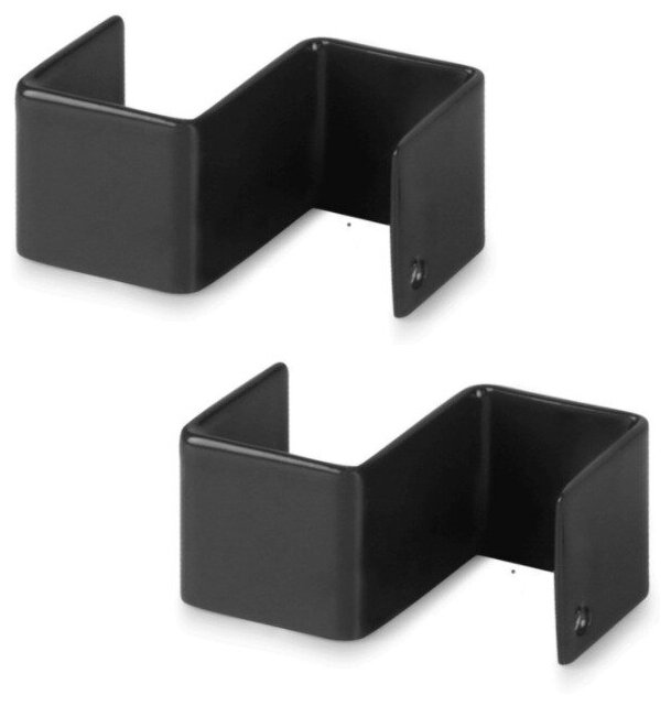 фото Набор крючков больших для рейлинг 3.7х1.6х1.9 см, сталь, цвет чёрный, 2 шт.