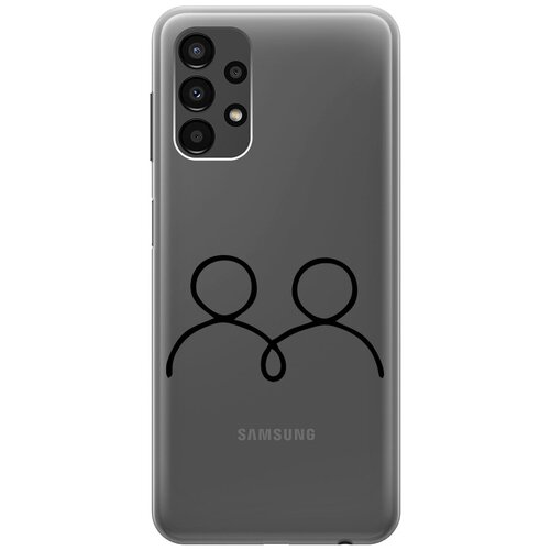 Силиконовый чехол на Samsung Galaxy A13 4G, Самсунг А13 4Г с 3D принтом Couple Lines прозрачный матовый soft touch силиконовый чехол на samsung galaxy a13 4g самсунг а13 4г с 3d принтом couple lines w черный