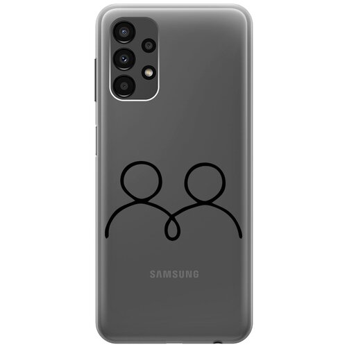 Силиконовый чехол на Samsung Galaxy A13 4G, Самсунг А13 4Г с 3D принтом Couple Lines прозрачный силиконовый чехол на samsung galaxy a13 4g самсунг а13 4г silky touch premium с принтом couple lines сиреневый