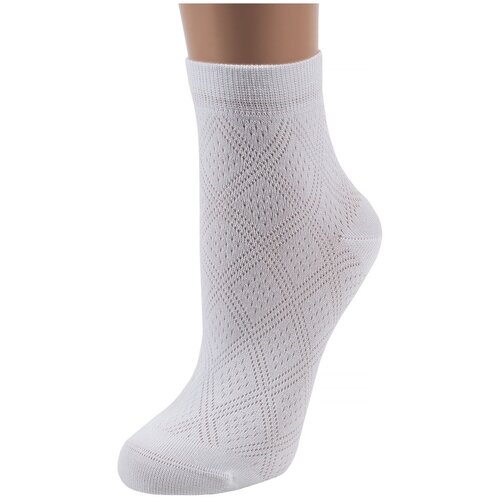 фото Женские бамбуковые носки в сеточку хох белые, размер 23