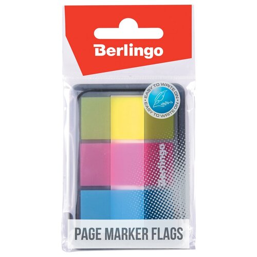 Флажки-закладки Berlingo, 45*20мм, 20л*3 неоновых цвета, в диспенсере, 2 штуки