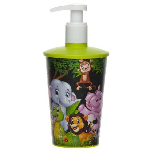 Емкость для жидкого мыла с дозатором и рисунком 340 мл