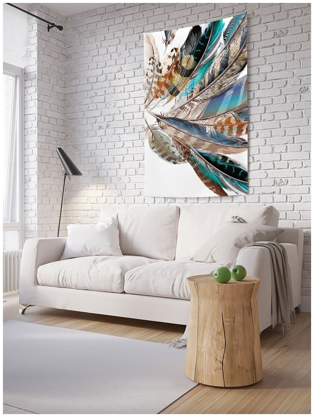 Вертикальное фотопанно на стену JoyArty "Декоративные перья", 100x150 см
