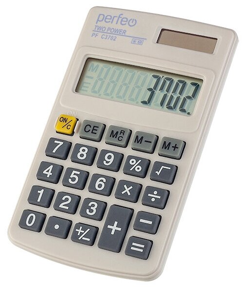Perfeo калькулятор PF_C3702, карманный, 8-разр, белый
