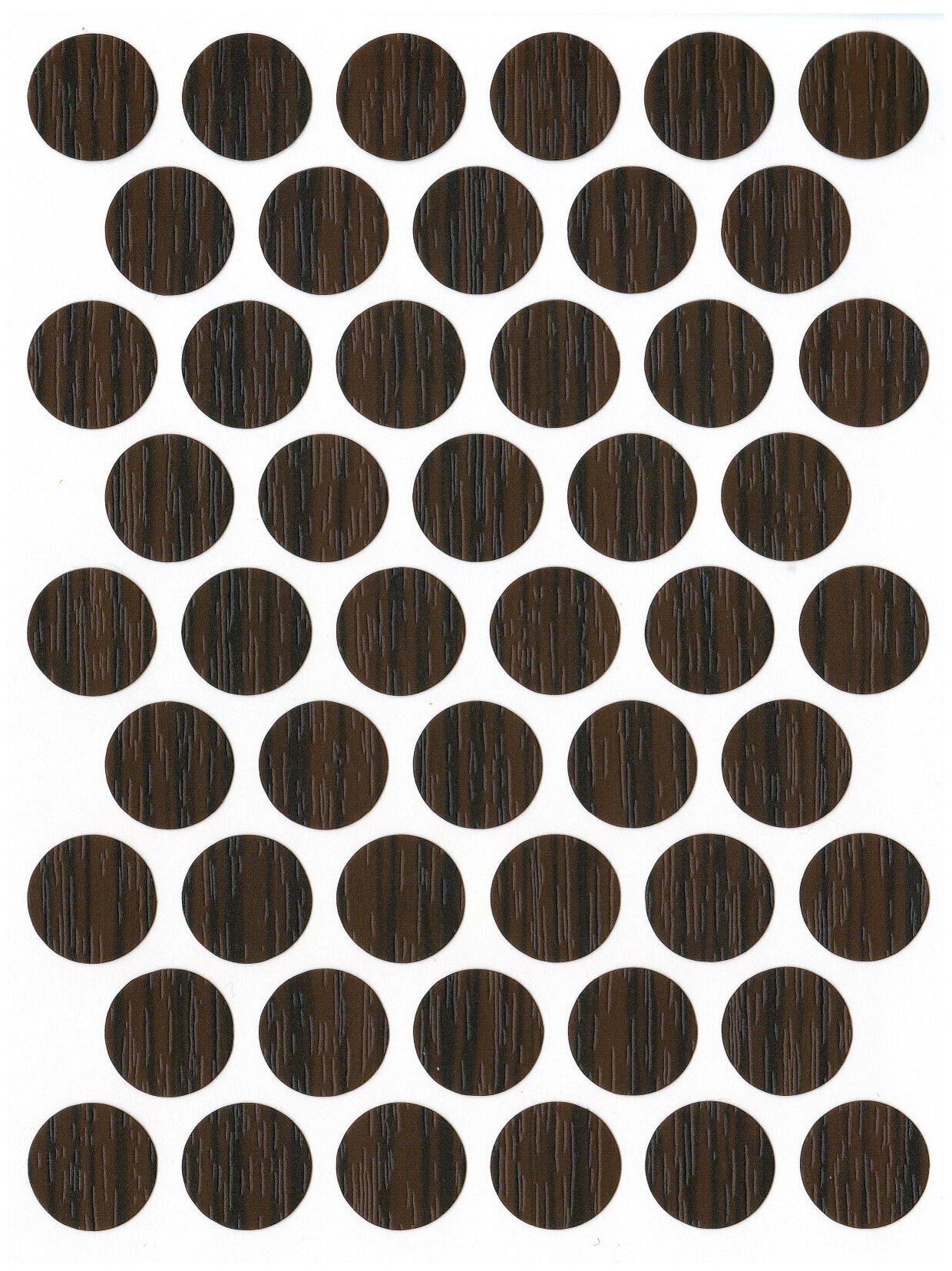 Декоративная самоклеящаяся заглушка для мебели, упаковка 50 шт. 14mm Тёмное Зебрано
